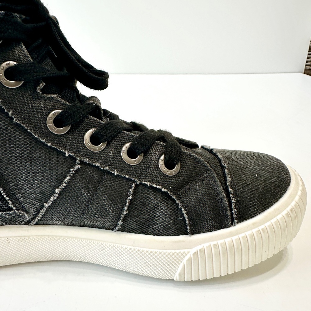 Blowfish Malibu Corrine Women's High-Top Sneakers Size 5.5 Washed Gray Zip-Up - Picture 9 of 14